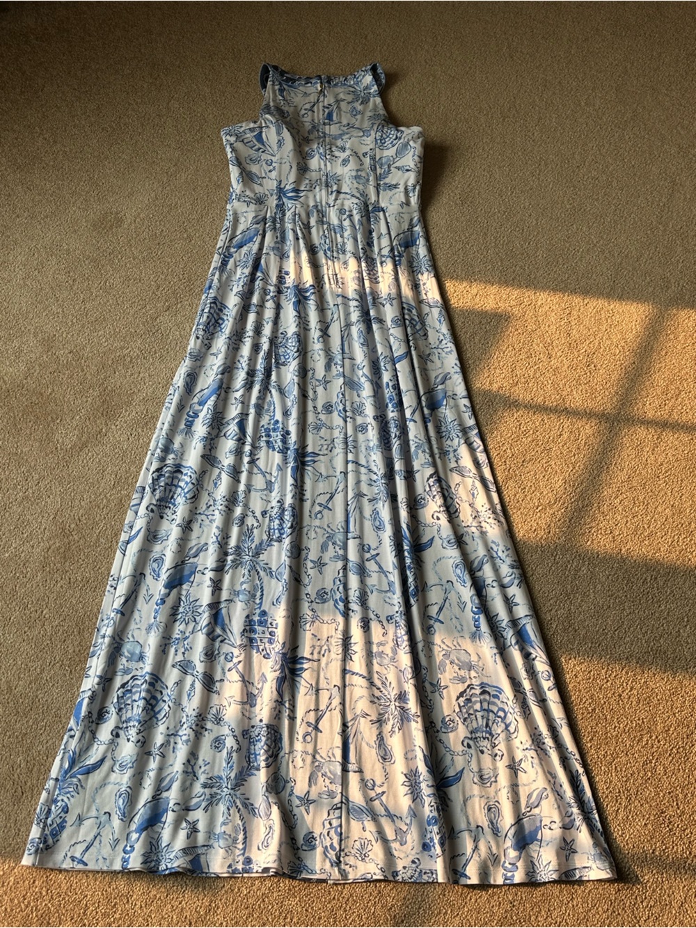Lilly Pulitzer Blue & White Toile-Style Carmilla Maxi Dress - Picture 6 of 7